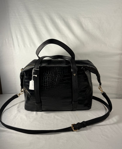 Black Luxury Crocodile Pattern Waterproof Shoulder/Tote Duffle Bag