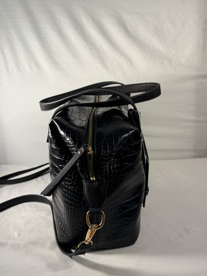 Black Luxury Crocodile Pattern Waterproof Shoulder/Tote Duffle Bag