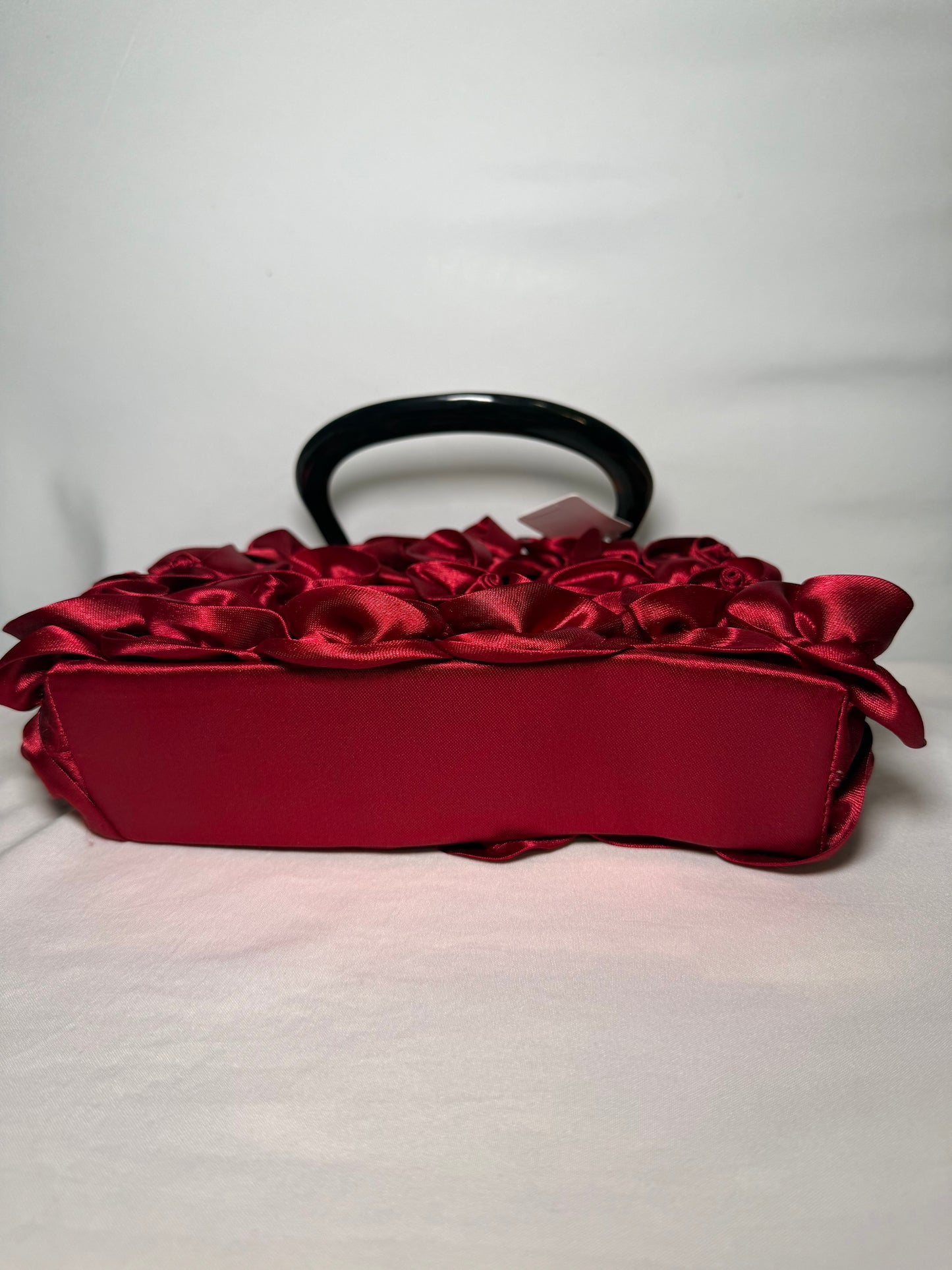 Vintage Red Satin Roses With Retro Handle