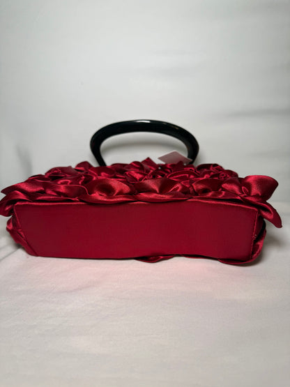 Vintage Red Satin Roses With Retro Handle