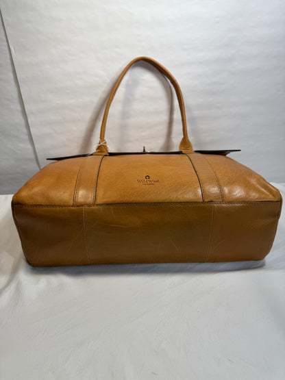 Tan Faux Leather  Satchel Tote/Shoulder Bag