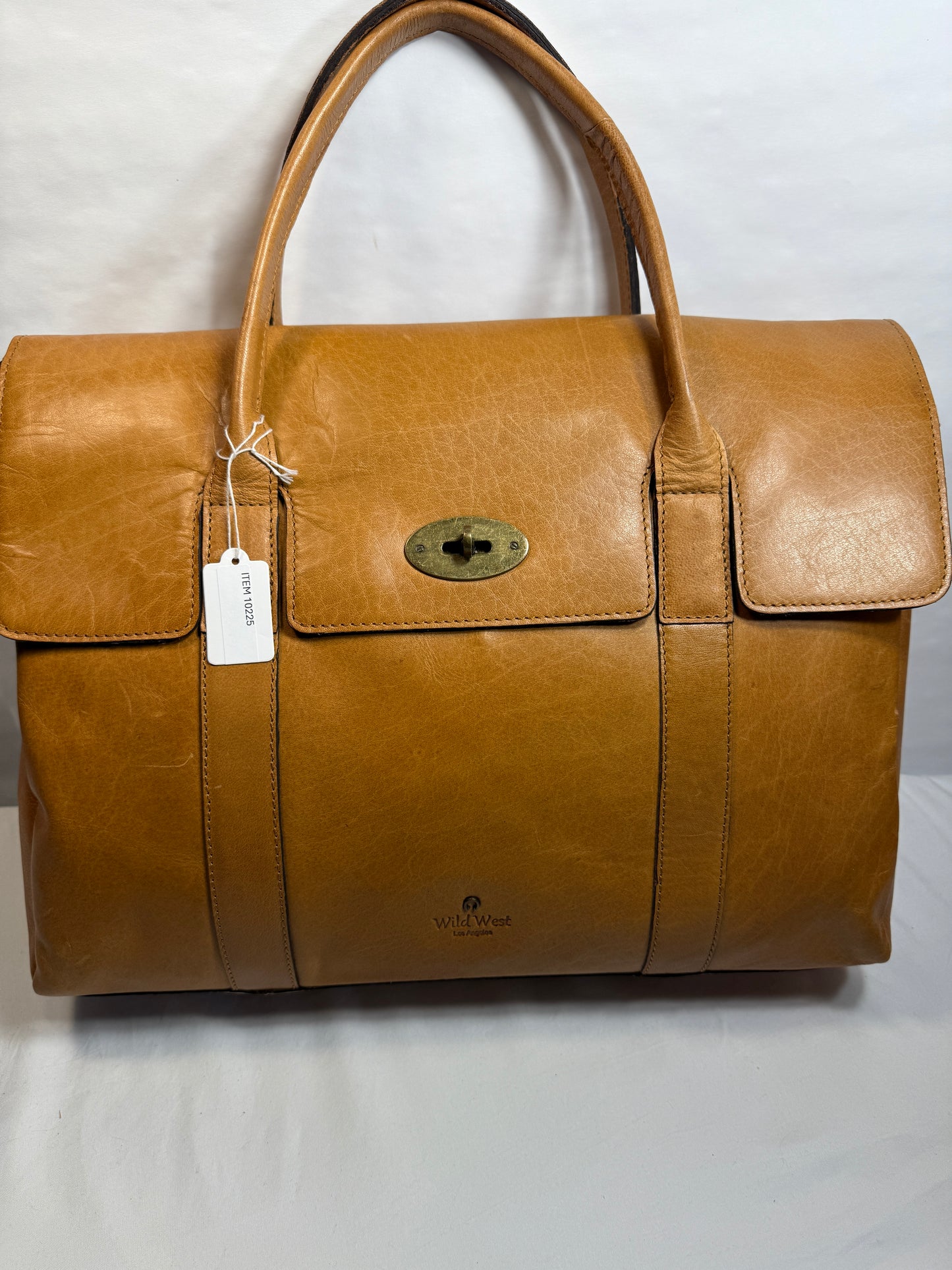 Tan Faux Leather  Satchel Tote/Shoulder Bag