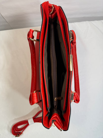 Red Sustainable Synthetic Leather Stylish Fashion Handbag Evening Purse