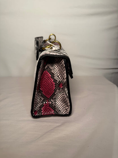 Color block Snakeskin Flap Square Bag