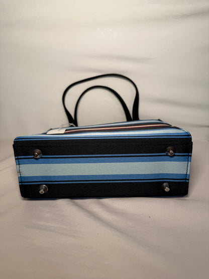 Pre-owned cute little striped tote nylon purse.