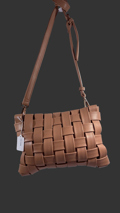 Women’s Woven Crossbody/Tote Bag Pu Leather Shoulder Handbags