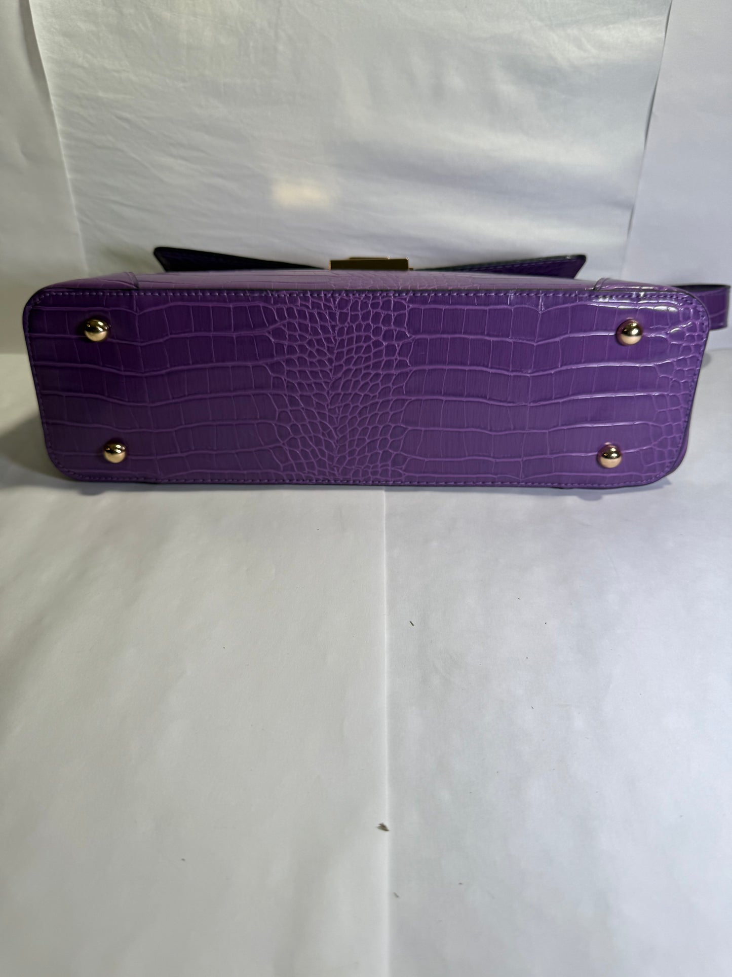 Purple Crocodile Faux Leather Tote/Shoulder
