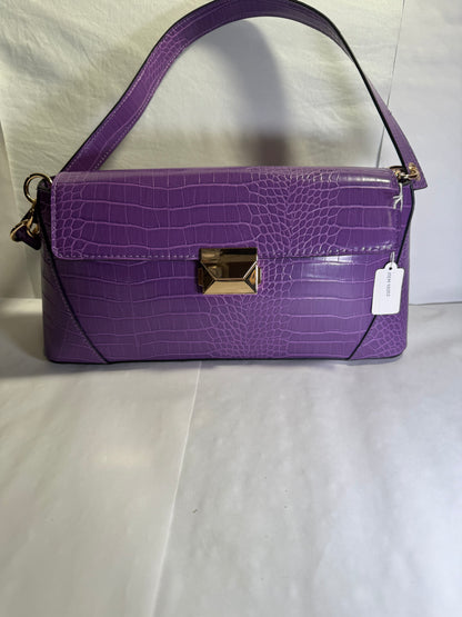 Purple Crocodile Faux Leather Tote/Shoulder