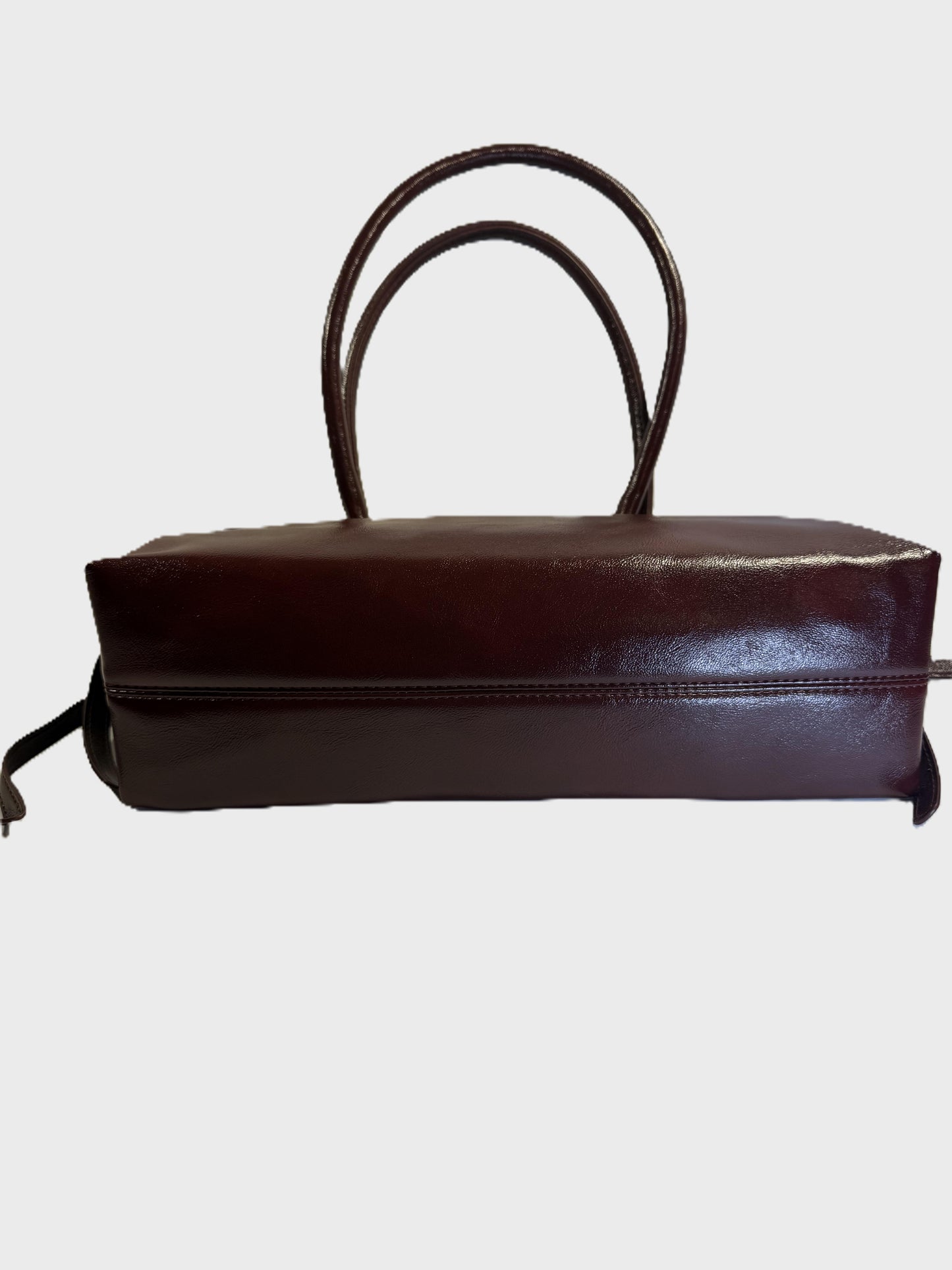 Buckled Faux Leather Shoulder Bag