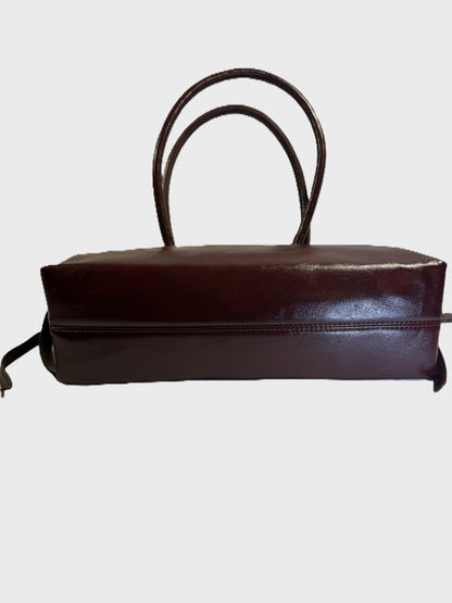 Buckled Faux Leather Shoulder Bag