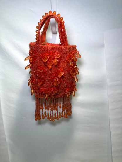 Cute Little Orange Beaded Bag