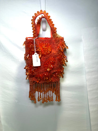 Cute Little Orange Beaded Bag