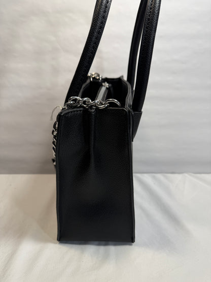 Black W/Gold Accents Nine West Purse Crossbody Handbag Adjustable Straps Zip