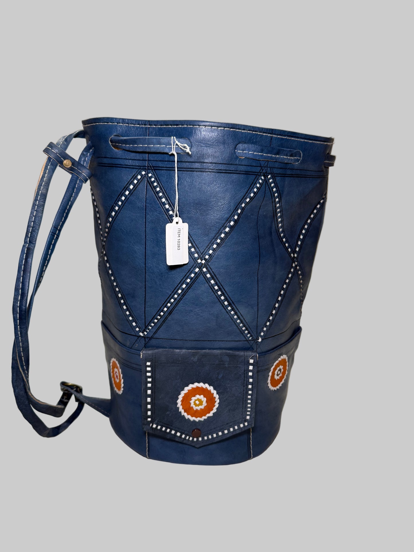 Moroccan Leather Bucket Bag