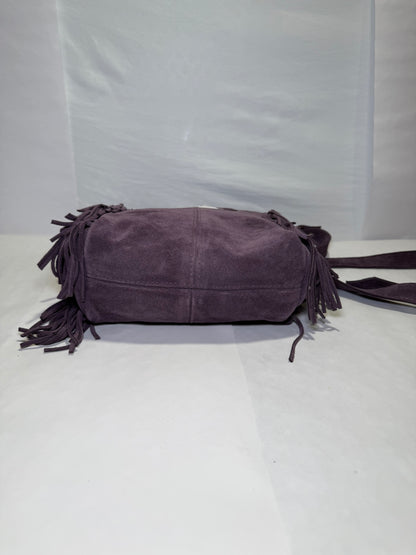 Purple Suede Shoulder Bag