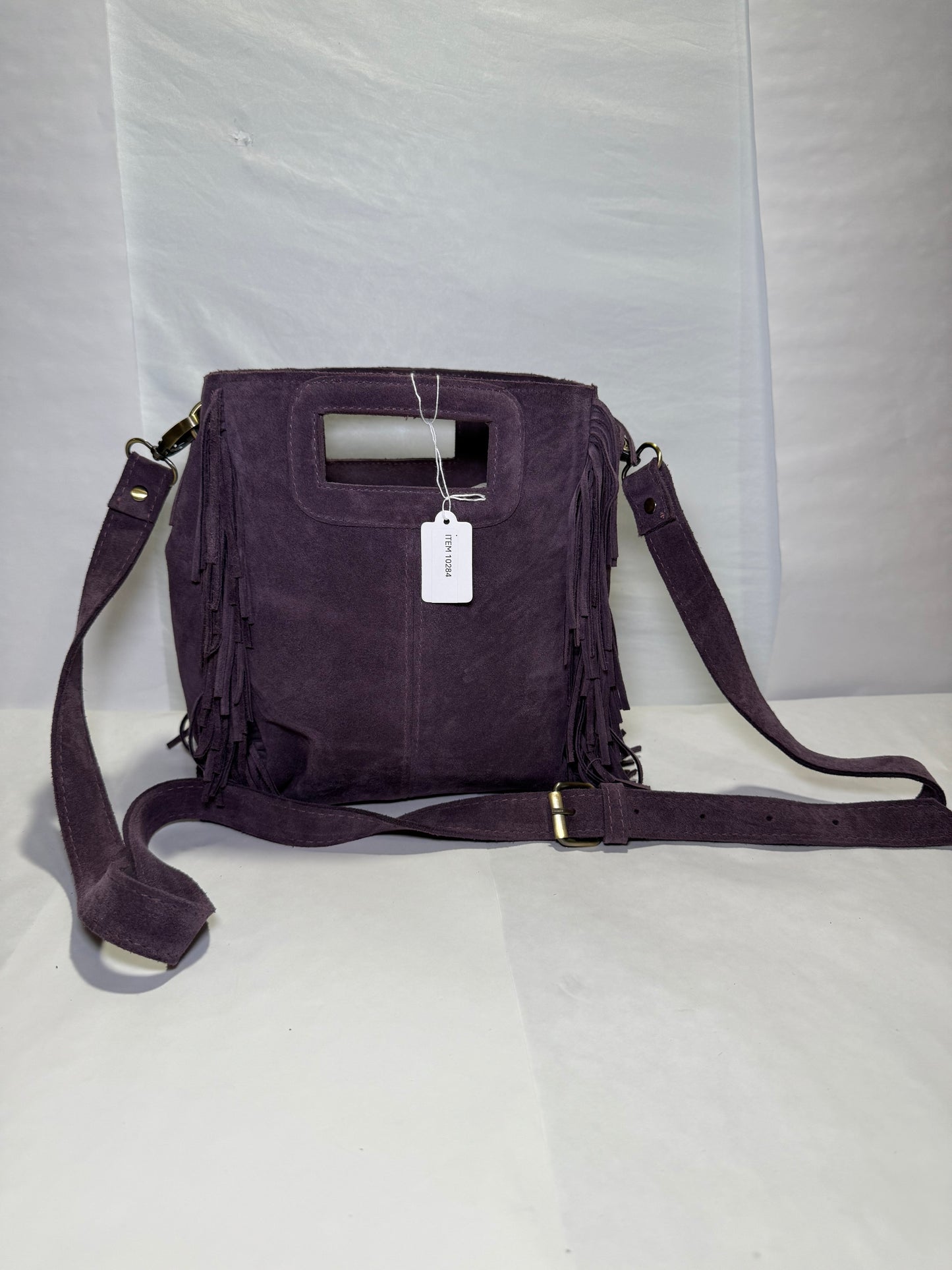 Purple Suede Shoulder Bag