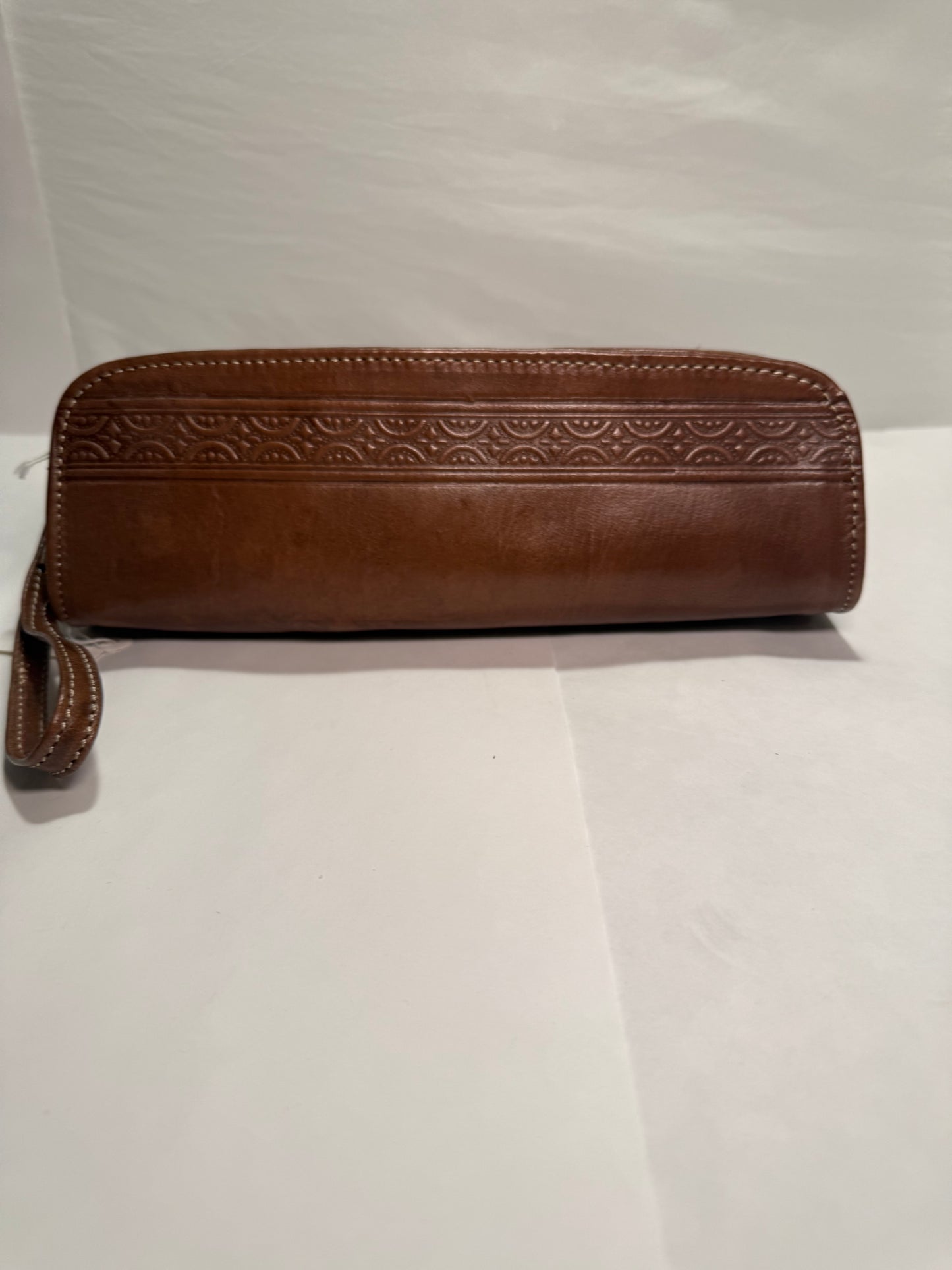 Medium Brown Leather pencil case/Make up bag