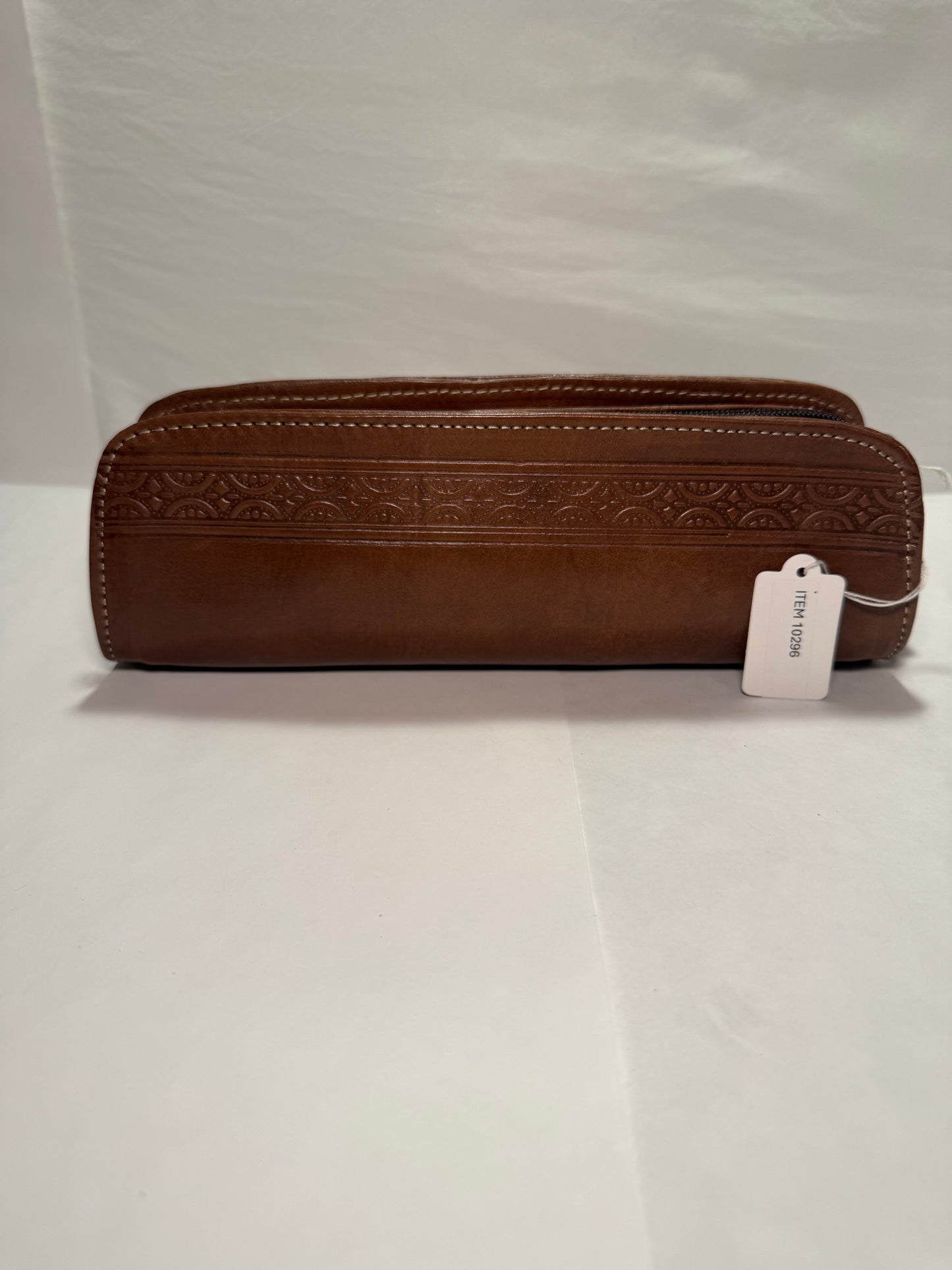 Medium Brown Leather pencil case/Make up bag