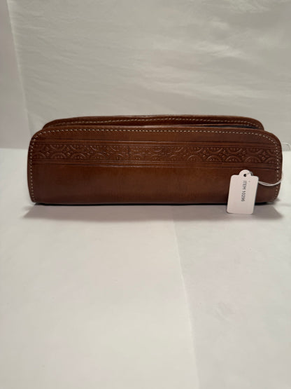 Medium Brown Leather pencil case/Make up bag