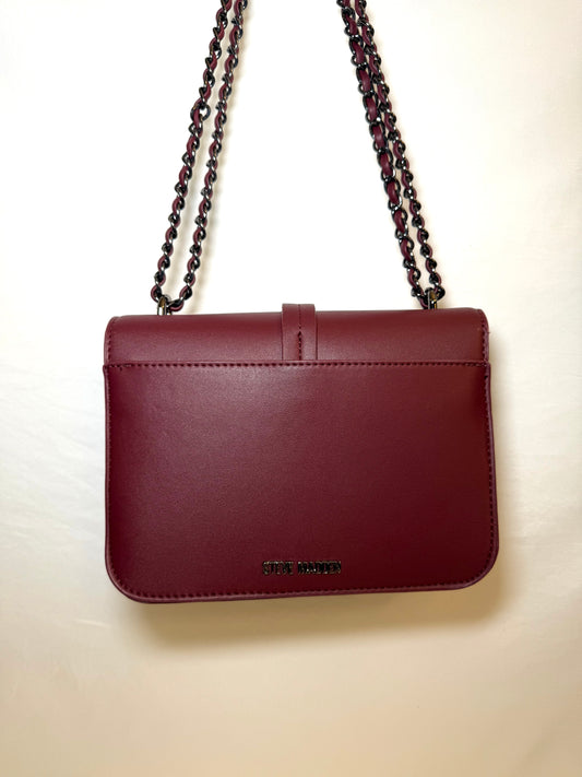 Small Burgundy Bag With Chain Shoulder Strap