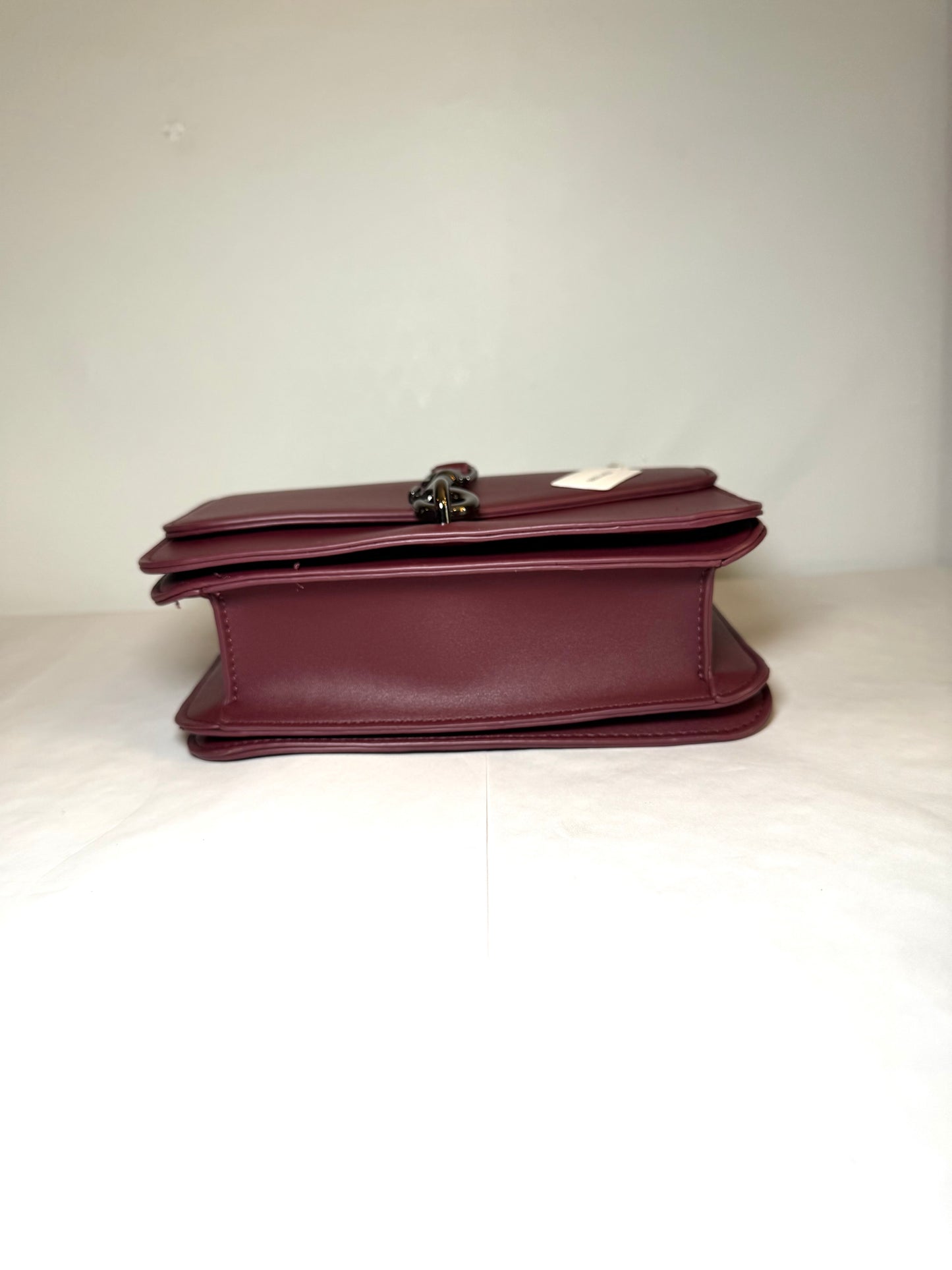 Small Burgundy Bag With Chain Shoulder Strap