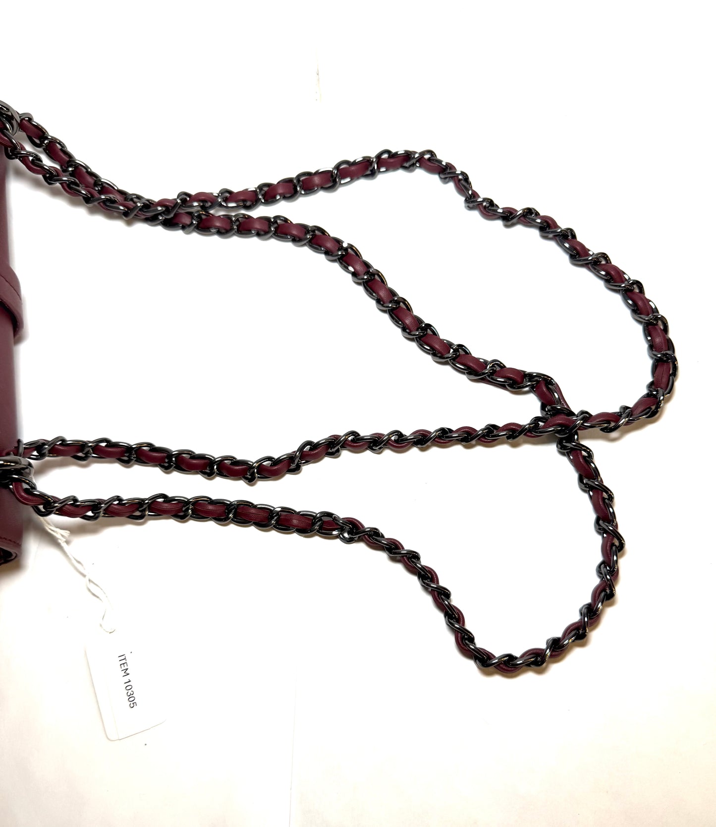 Small Burgundy Bag With Chain Shoulder Strap