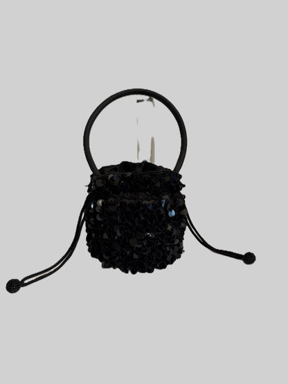 Vintage Sequin Drawstring Purse 
