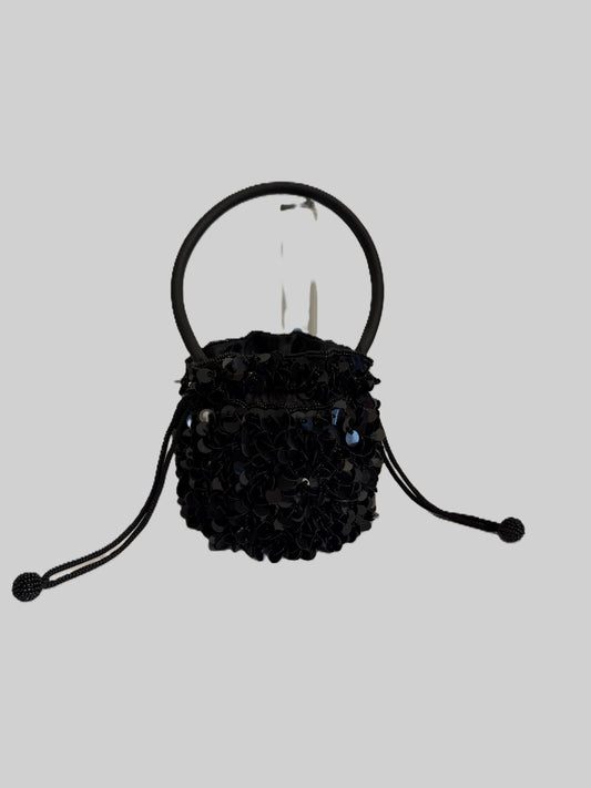 Vintage Sequin Drawstring Purse 