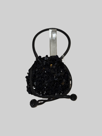 Vintage Sequin Drawstring Purse 