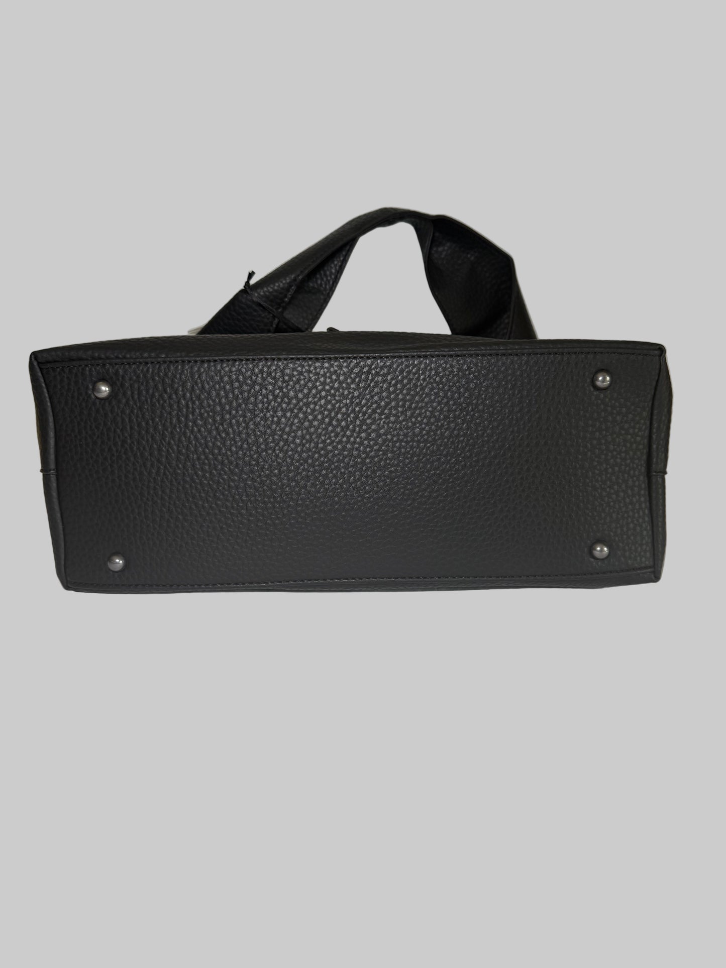 Black Faux Leather Hobo Bag