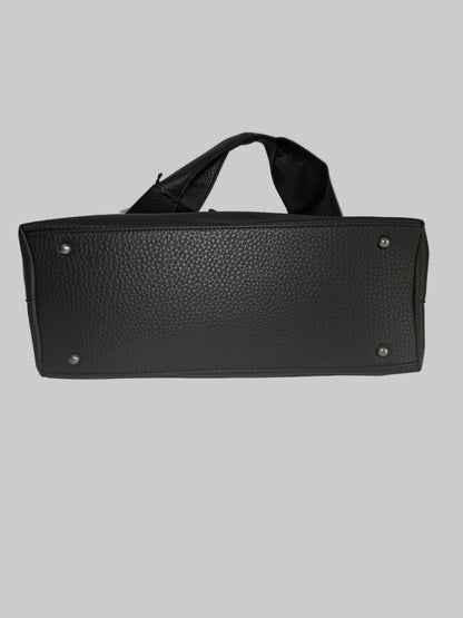 Black Faux Leather Hobo Bag