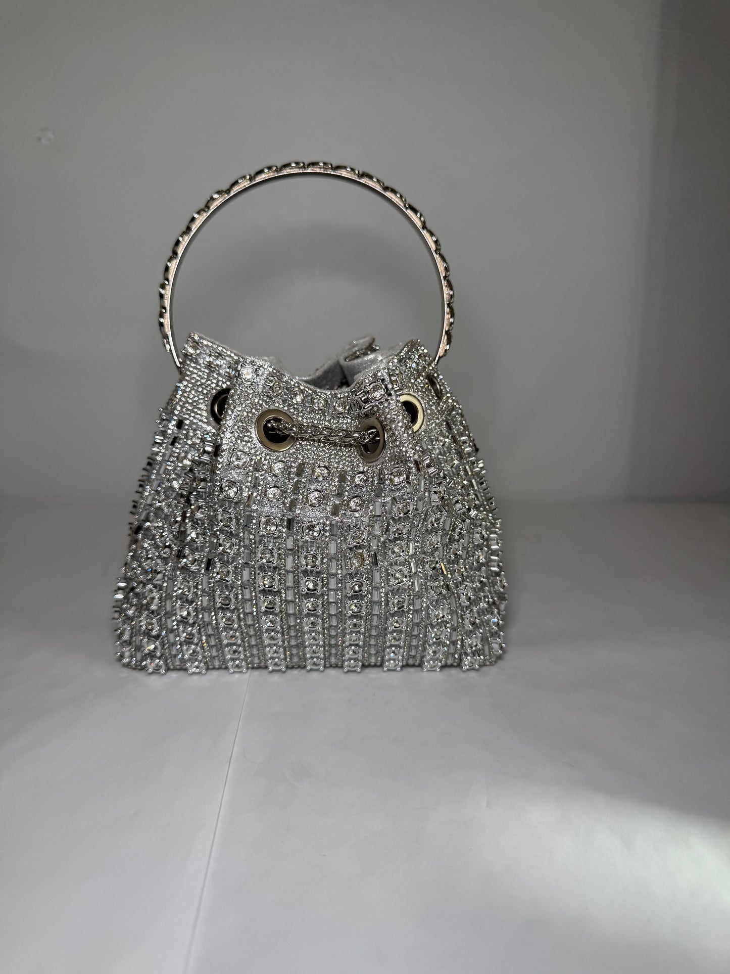 Silver Glitter Evening Bag Clutch Purse