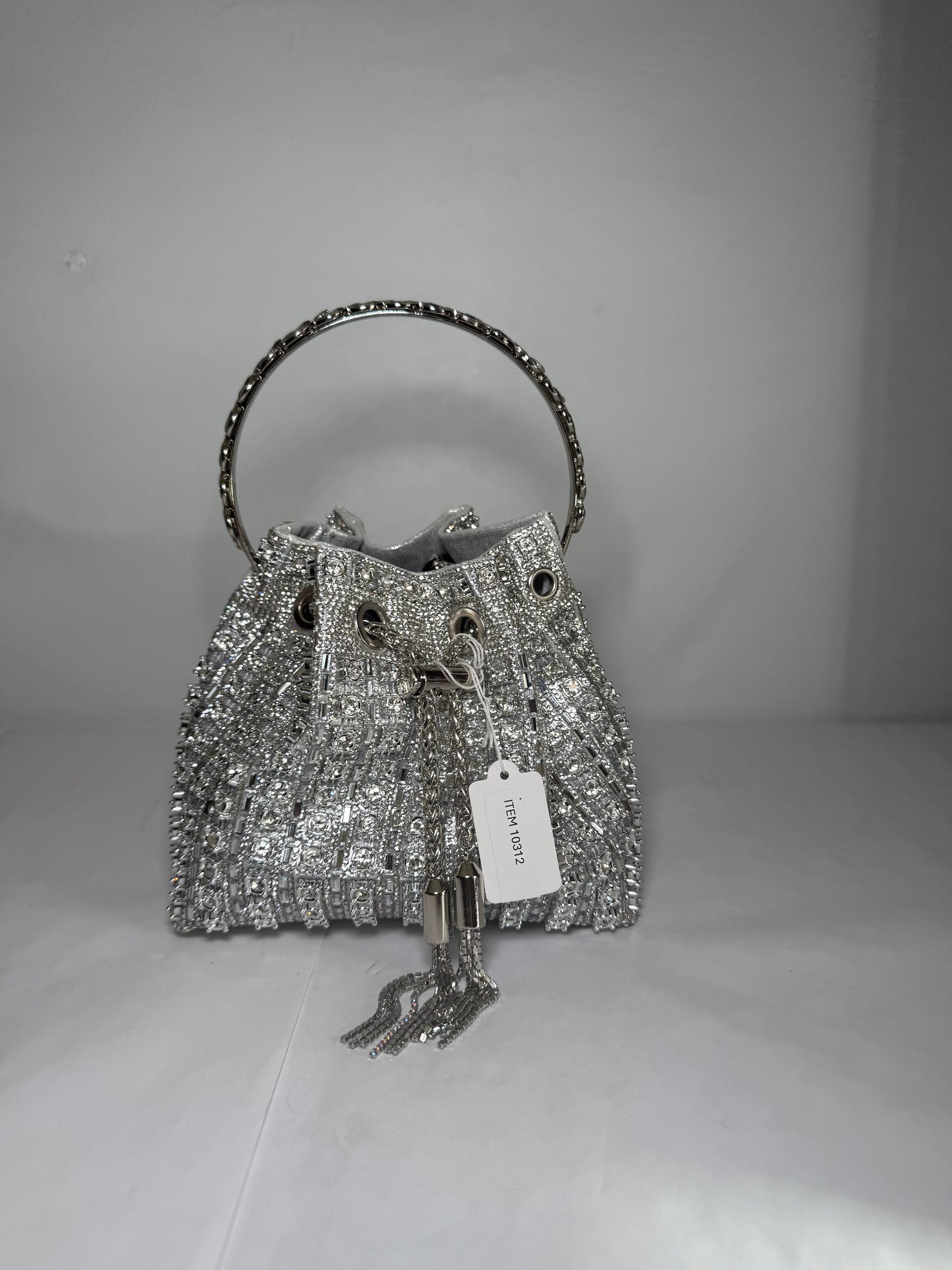 Silver Glitter Evening Bag Clutch Purse
