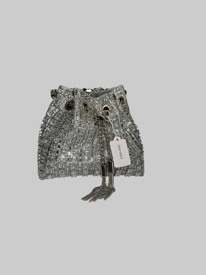 Silver Glitter Evening Bag Clutch Purse