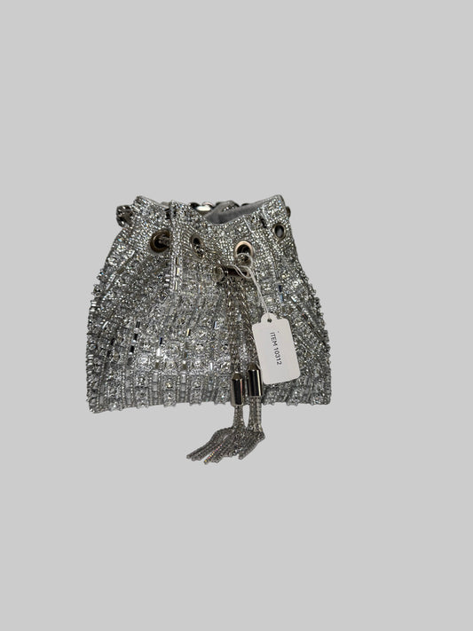 Silver Glitter Evening Bag Clutch Purse