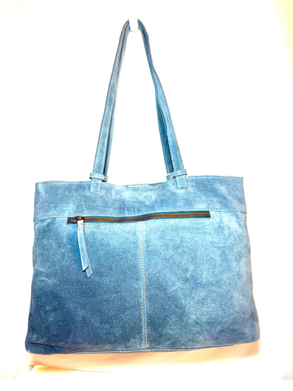 Pre-owned.  Excellent condition American Leather Co. Suede Woven Tote