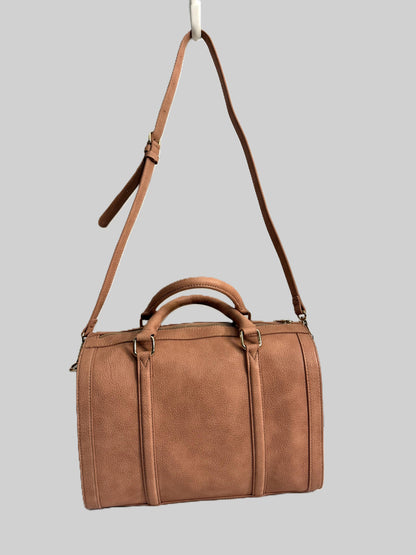 Rose colored Satchel Bag With Long Strap
