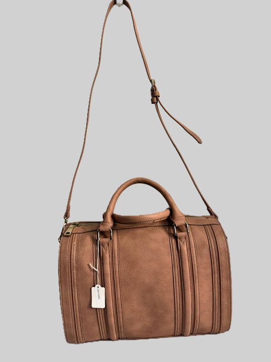 Rose colored Satchel Bag With Long Strap