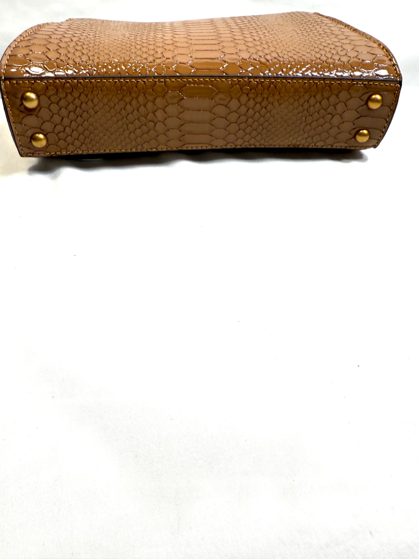 Guess Small Brown Top-Zip Crossbody Sachel Faux Leather Tote/Crossbody Bag