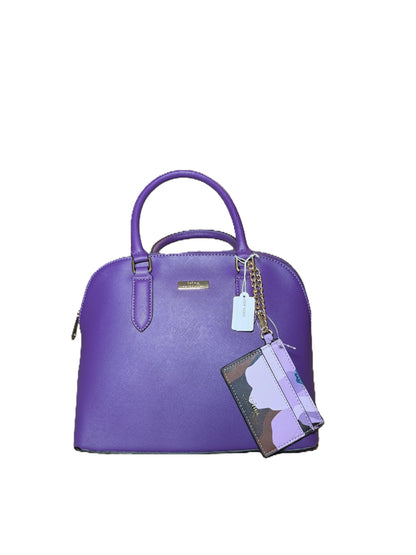 Trina Turk Purple Faux Leather Dome Crossbody Bag