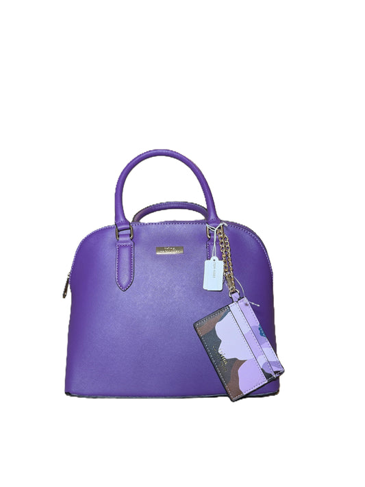 Trina Turk Purple Faux Leather Dome Crossbody Bag