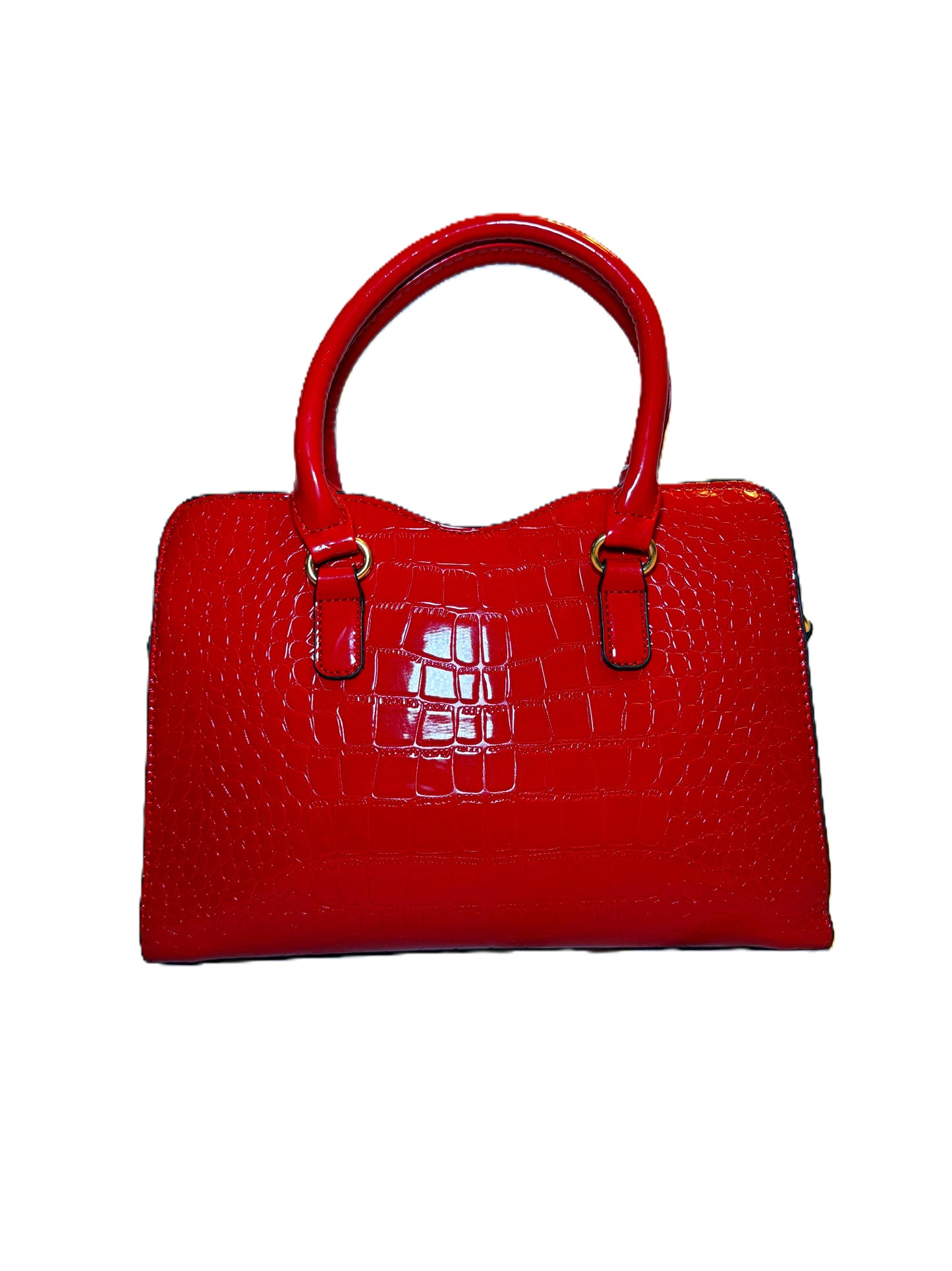 Patent Croc Tote Bag with Bow