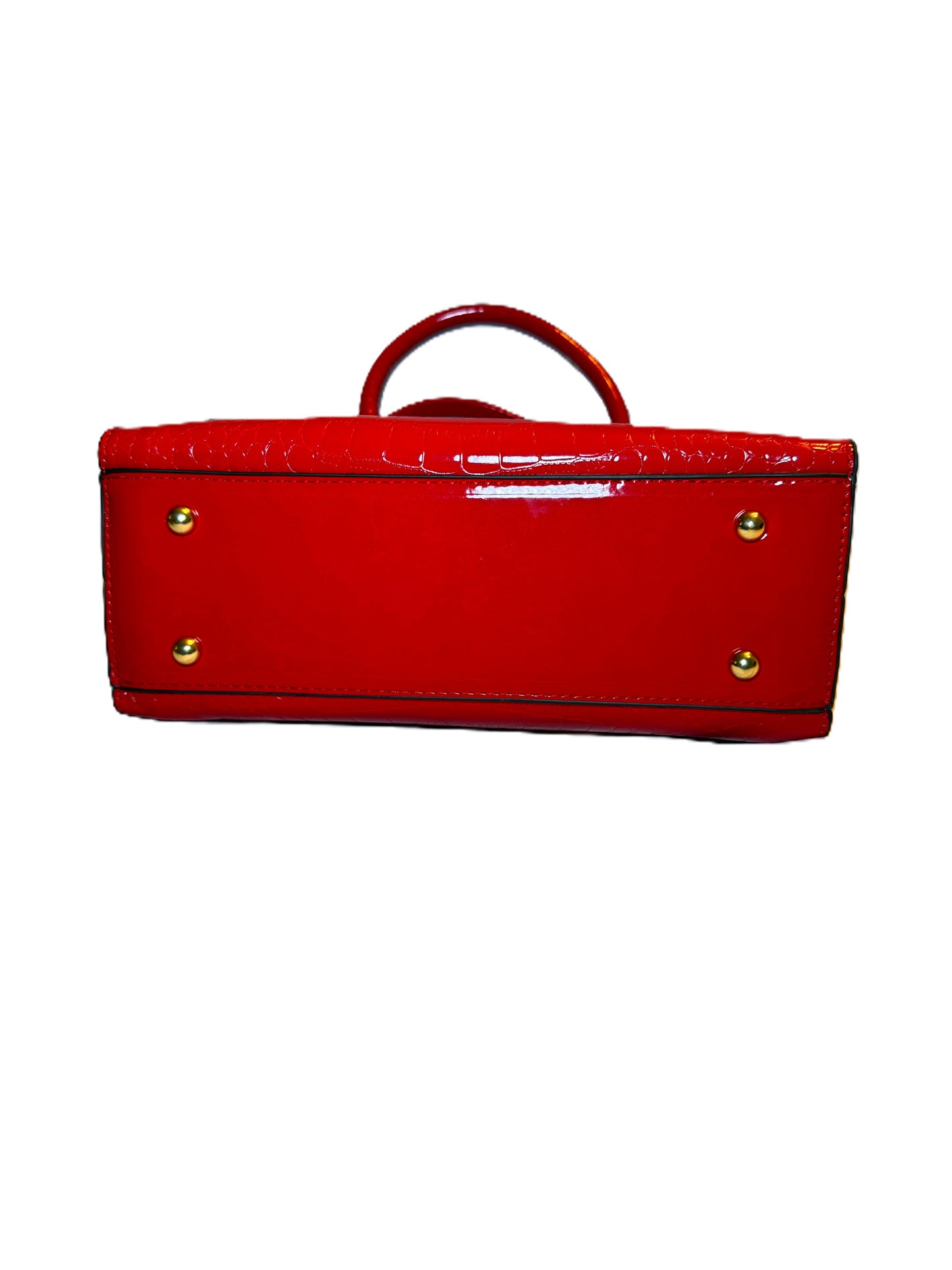 Patent Croc Tote Bag with Bow