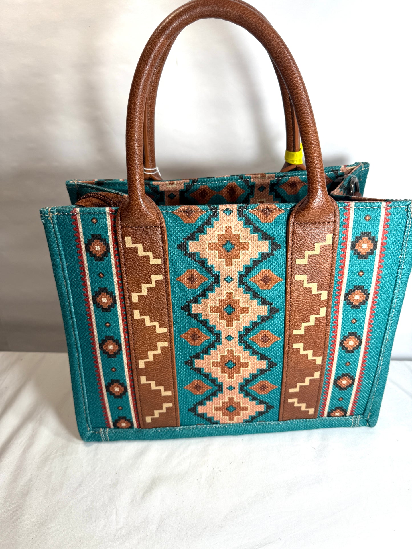 Dark Turquoise Tote/Shoulder Purse by Wrangler.  Canvas Lined w/zipper closure.
