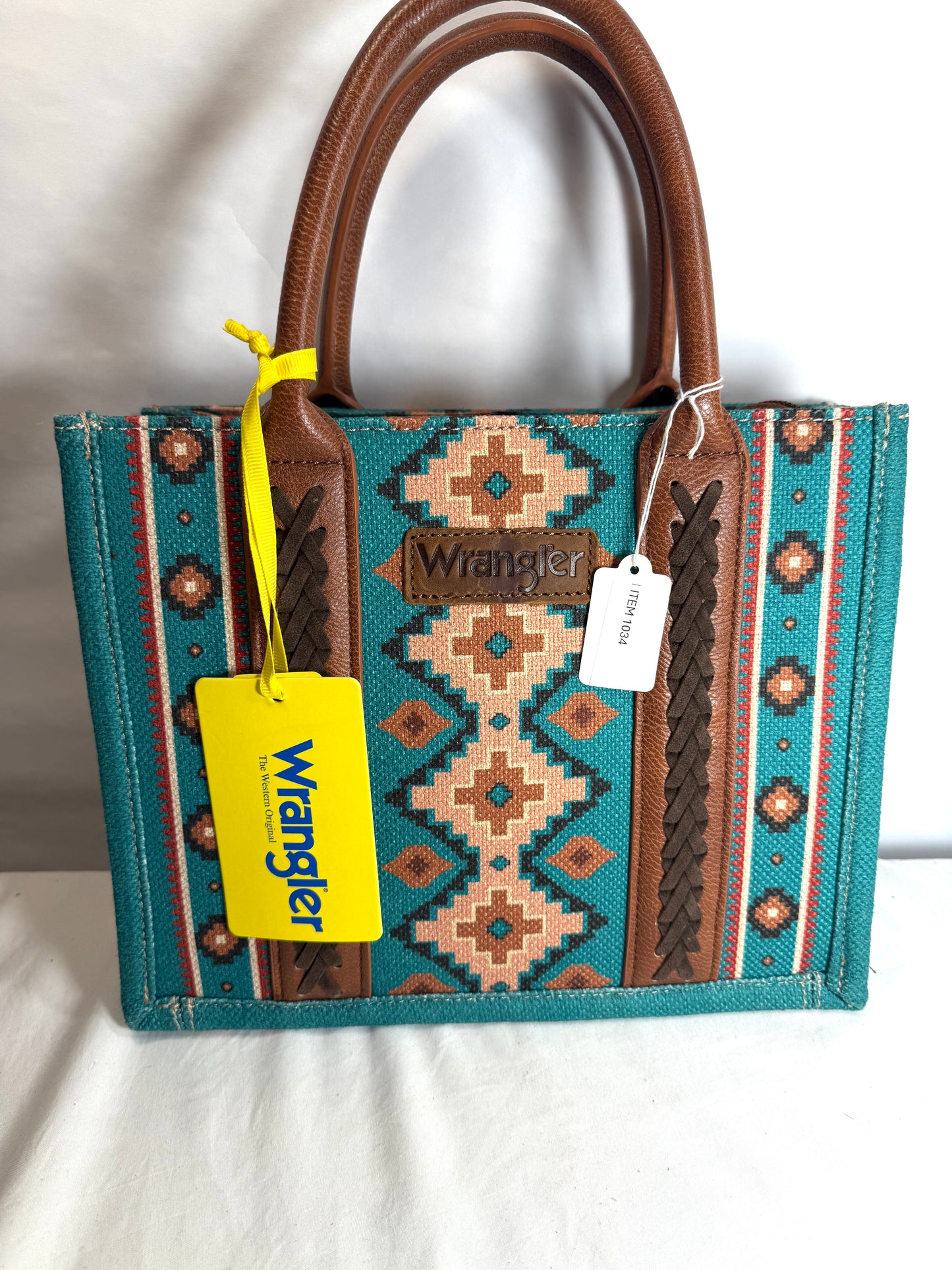 Dark Turquoise Tote/Shoulder Purse by Wrangler.  Canvas Lined w/zipper closure.