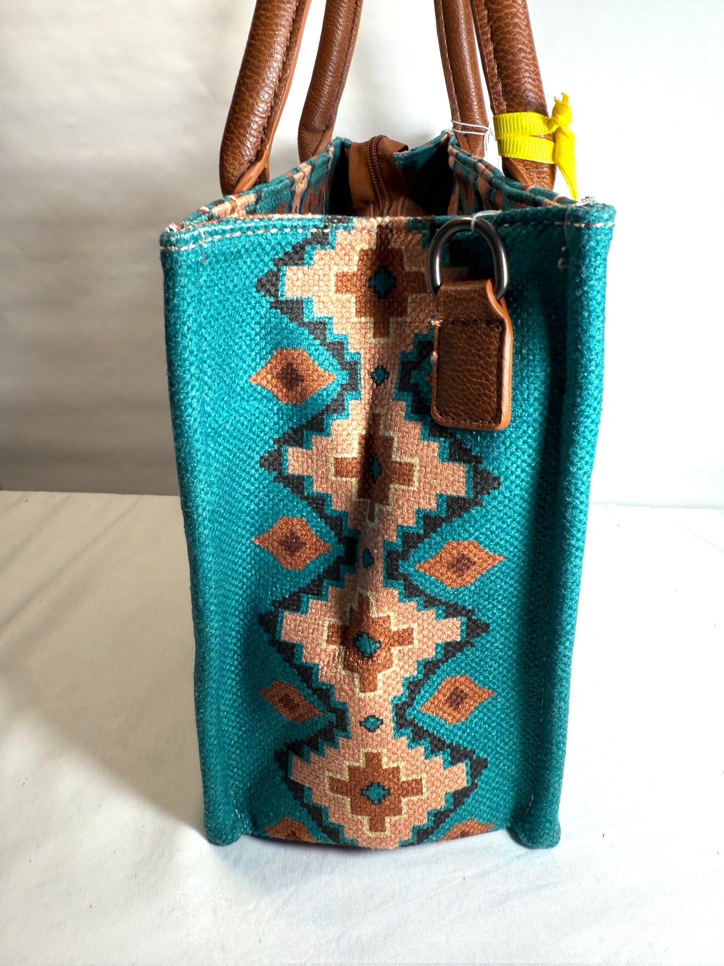 Dark Turquoise Tote/Shoulder Purse by Wrangler.  Canvas Lined w/zipper closure.