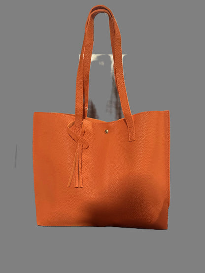 Women Large PU Tote Top-Handle Bag