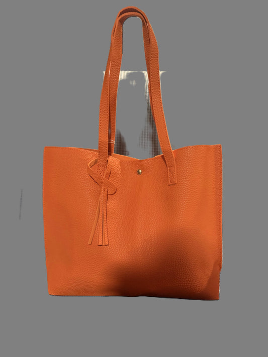 Women Large PU Tote Top-Handle Bag