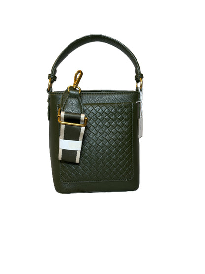 Green Mini Woven Bucket Bag
