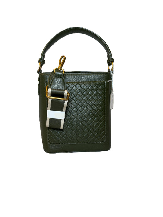 Green Mini Woven Bucket Bag